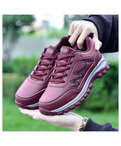 Sneaker Wedges Shoes for Women Fashion Autumn Women Sports Shoes Flat Non Slip Waterproof Lace Up Simple Texture Design Casua...