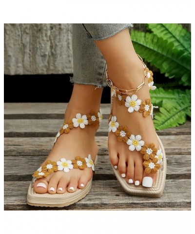 Women's Pool Sandals Women Slippers Summer New Pattern Fashion Flower Decoration Set Toe Thick Bottom Flat Bottom (Blue, 7.5)...