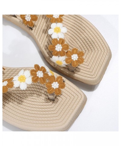 Women's Pool Sandals Women Slippers Summer New Pattern Fashion Flower Decoration Set Toe Thick Bottom Flat Bottom (Blue, 7.5)...