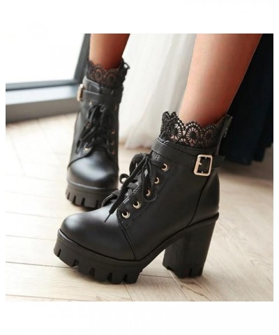 Cowboys Women Boots Winter Fashion Ladies Boots Lace Autumn Ankle Women's Height Increasing Boots Women's Boots Women's Boots...