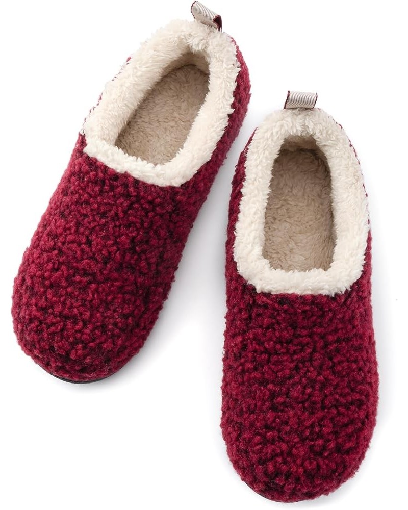 Women's Nomad Faux Shearling Lined Closed Back Slipper Wine Red $18.80 Slippers