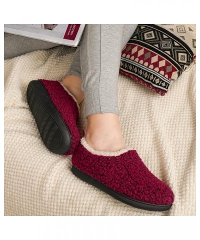 Women's Nomad Faux Shearling Lined Closed Back Slipper Wine Red $18.80 Slippers