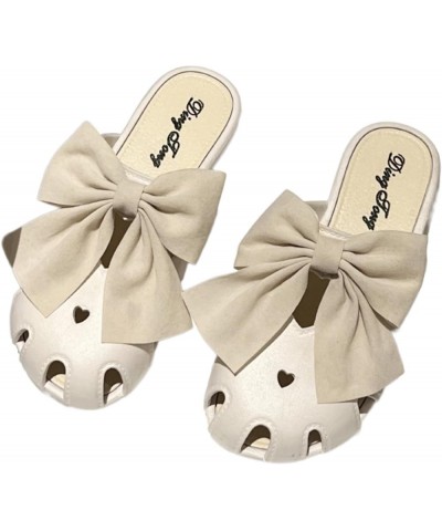 Bow Slippers for Women Indoor Outdoor Beach Travel House Slippers Funny Slippers Y2k Aesthetic Cute White $11.97 Slippers