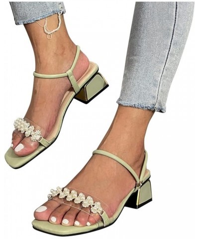 Heeled Sandals for Women Sexy, Women Open Toe Ankle Strap High Heel Sandals Party Wedding Strappy Buckle Sandals Z 11-green $...