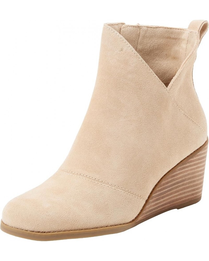 Women's Casual Ankle Boot Oatmeal Suede $23.98 Boots