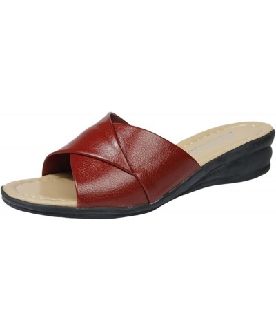 sandals women flat sandalias para mujer elegantes flats with ankle strap black strappy heels reef sandals women 02 Wine $14.6...