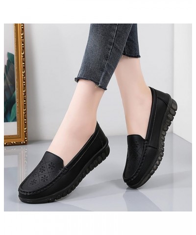 Lady Shoe Sandal with Heel Women Comfort Walking Flat Loafer Slip On Leather Loafer Comfortable Casual Shoes for Black $30.52...