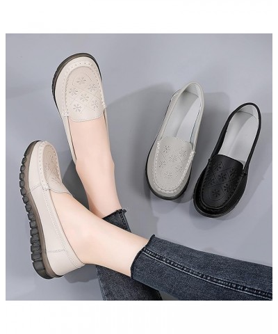 Lady Shoe Sandal with Heel Women Comfort Walking Flat Loafer Slip On Leather Loafer Comfortable Casual Shoes for Black $30.52...