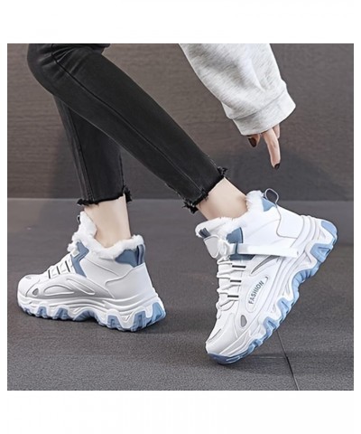 Women Platform Sneakers Fashion Leisure Shoes Casual Tennis Canvas Slip on Shoes Gym Shoes Walking Shoes for Women Blue $21.4...