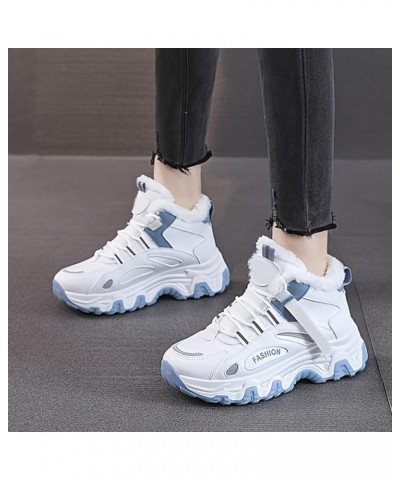 Women Platform Sneakers Fashion Leisure Shoes Casual Tennis Canvas Slip on Shoes Gym Shoes Walking Shoes for Women Blue $21.4...