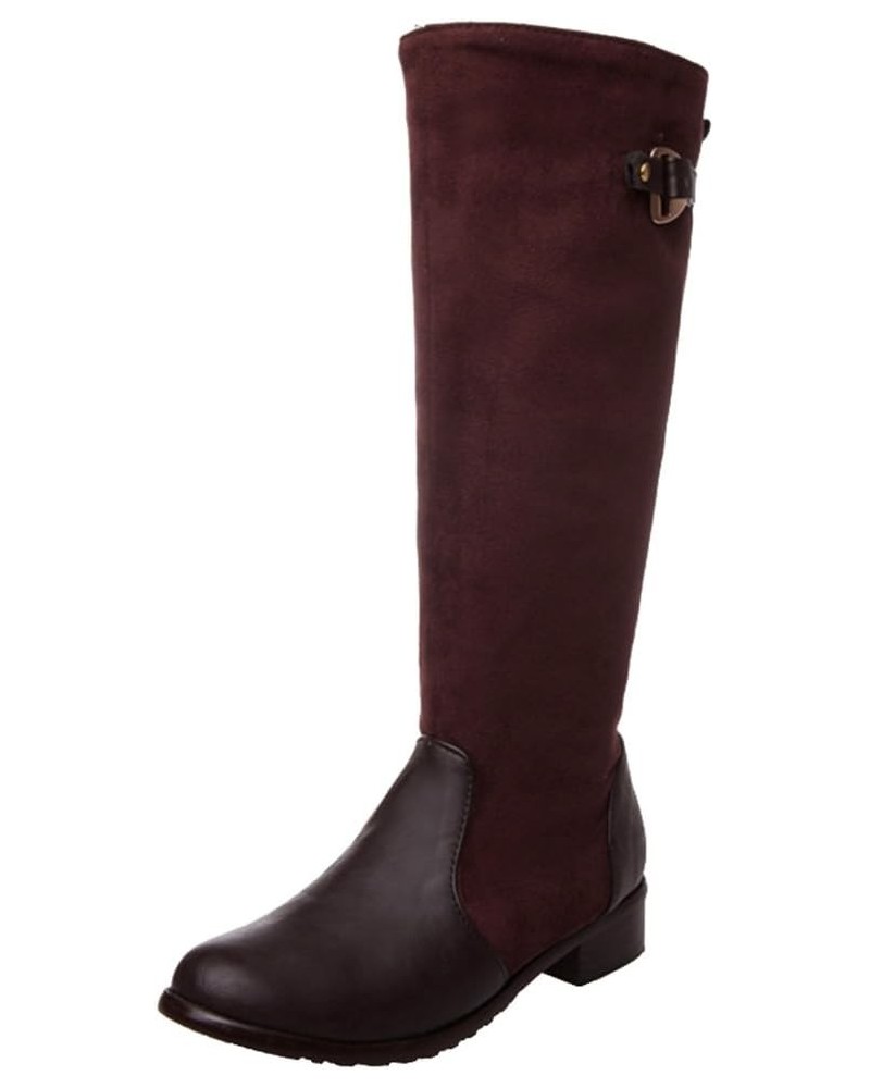 Women Knee-High Boots with Flat Heel 4-colors All Match Boots with Mini/Plus Size Available Brown $26.49 Boots