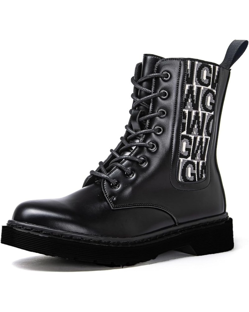 Women's Combat Boots Lace Up Boots For Women Ankle Booties For Women Low Heel 21yy17 Black $30.82 Boots