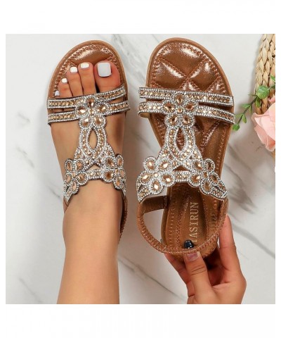 Womens Sandals Arch Support Summer Beach Sandals Comfort Walking Shoes Boho Flip Flops Sandals for Women Brown $19.00 Sandals