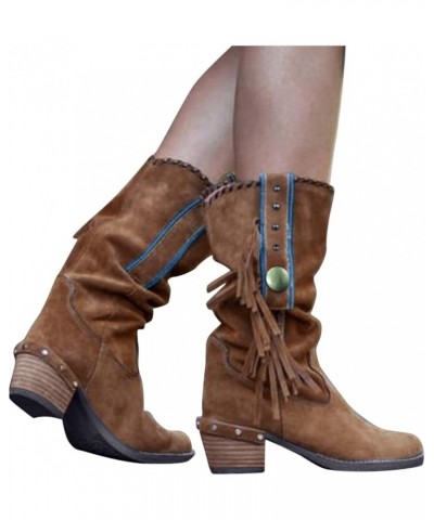 Pink Boots for Women Booties High Heel Cowgirl Boots Women'S Western Cowboy Boots Brown 2 $28.11 Boots