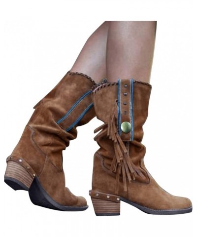 Pink Boots for Women Booties High Heel Cowgirl Boots Women'S Western Cowboy Boots Brown 2 $28.11 Boots