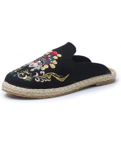 Slippers for Women's, Embroidered Sandals, Chinese Embroidery Mules Slippers, Women's Stylish Embroidery Flat Espadrilles Chi...