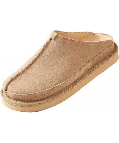 Women's Suede Clogs Leather Mules Platform Slippers for Women Comfort Sandal Brown $22.95 Mules & Clogs