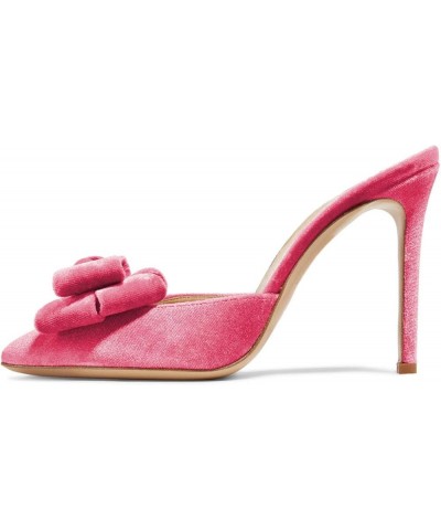 Women Stylish High Heels Mule Sandals Pointed Toe Bowknot Stilettos Slide Shoes Size 4-15 US Hot Pink $38.87 Sandals