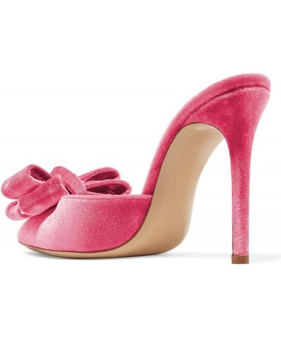 Women Stylish High Heels Mule Sandals Pointed Toe Bowknot Stilettos Slide Shoes Size 4-15 US Hot Pink $38.87 Sandals