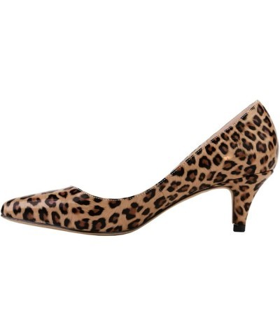 Women Pointed Toe Kitten Low Heel Pumps Slip On Ladies Praty Work Office Shoes Size 4-16 US Leopard $24.99 Pumps