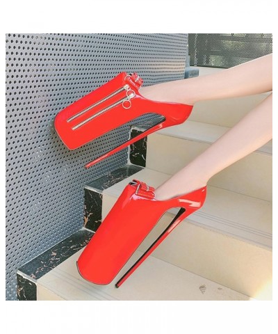 30CM High Heels, Nightclubs Party Pole Dance Sandals, Zipper Bow Stilettos, Wedding Dancing Shoes Red 39 $40.11 Sandals