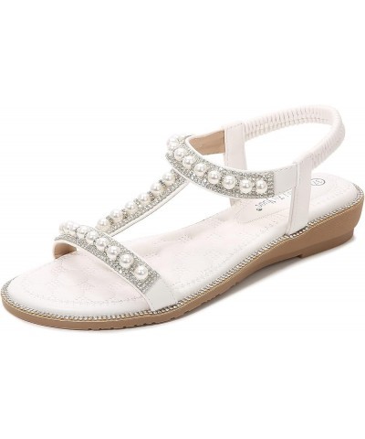 Shoes for Womens Crystal Wedges Strap Roman Elastic Sandals Sandals Studded Women's Sandals Sandals Womens Size 8.5 (Yellow, ...