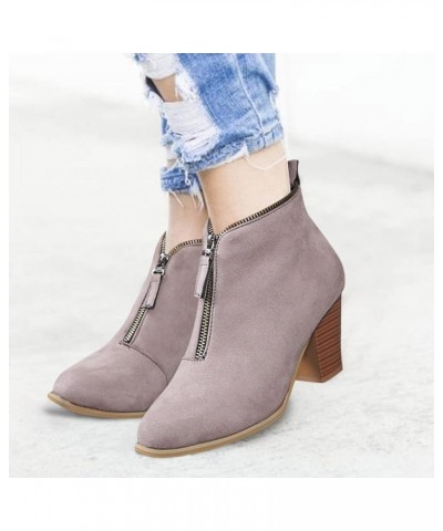 Ankle Boots for Women Pu Leather Combat Boots Women'S Boot Classic Suede Snow Boot Wide Width Z 02-pink $13.03 Outdoor Shoes