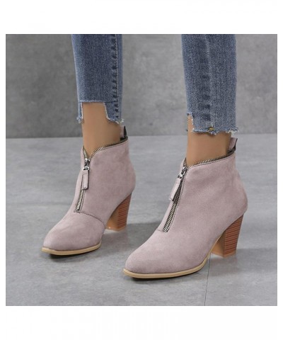 Ankle Boots for Women Pu Leather Combat Boots Women'S Boot Classic Suede Snow Boot Wide Width Z 02-pink $13.03 Outdoor Shoes