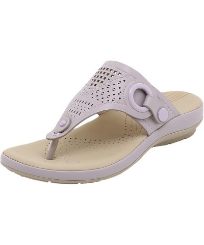 Women Summer Slip On Casual Open Toe Wedges Comfortable Beach Shoes Sandals Slippers Womens Clear Sandals (Purple, 6.5) 7.5 P...