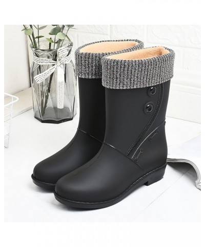 Women's Ankle Rain Boots Waterproof Chelsea Boots Waterproof Rain and Garden Boot with Comfort Insole Gy2-black $14.55 Boots