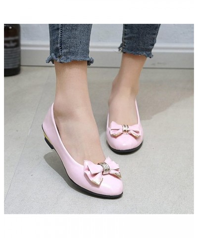 Comfortable Walking Shoes, Womens Loafers Wedge Heel Round Toe Medium Heel Shallow Mouth Slip-Ons Z 03-pink $26.67 Athletic S...