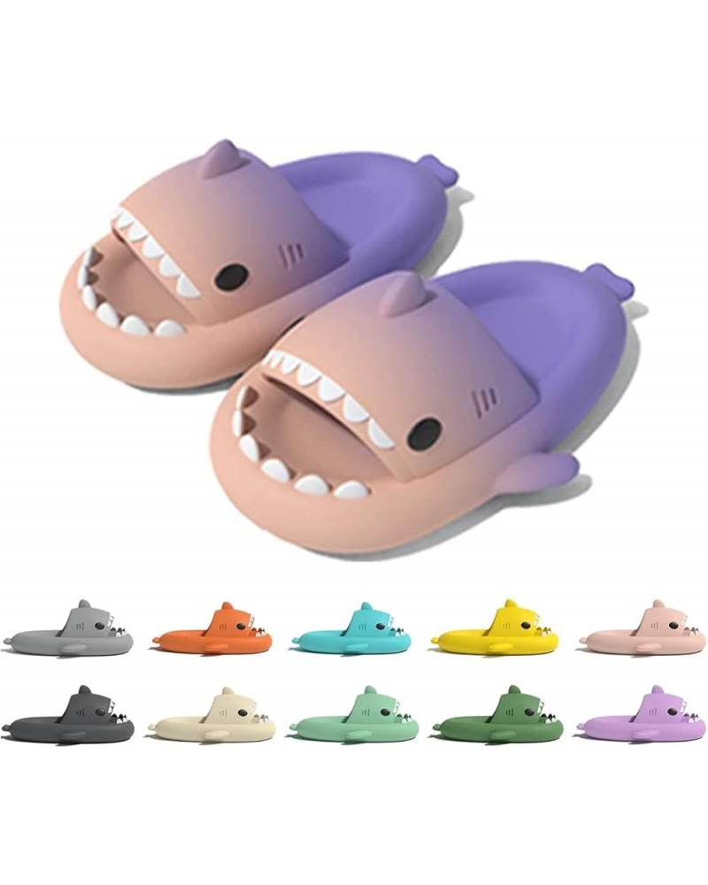 Shark Slide, Shark Slippers For Men And Women, Thickened, Non-Slip, Wear-Resistant, Lightweight And Fashionable. Gradient Pin...