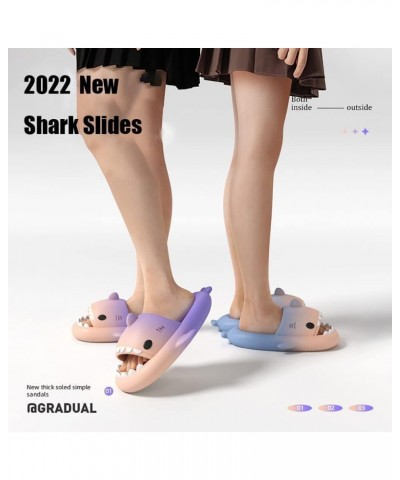 Shark Slide, Shark Slippers For Men And Women, Thickened, Non-Slip, Wear-Resistant, Lightweight And Fashionable. Gradient Pin...