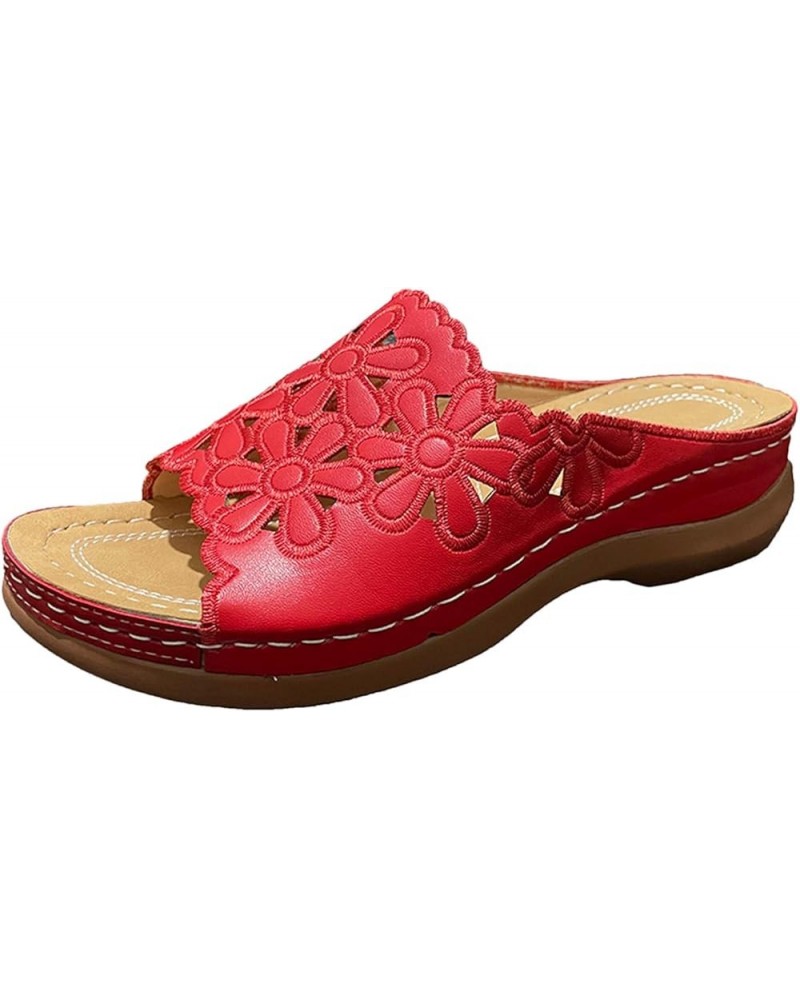 Orthotic Flip Flops Women Arch Support Foam Slippers Sandals For Women Slides For Women Pointed Toe Flats San Red-g $17.38 Sa...