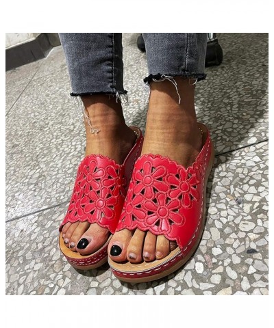 Orthotic Flip Flops Women Arch Support Foam Slippers Sandals For Women Slides For Women Pointed Toe Flats San Red-g $17.38 Sa...