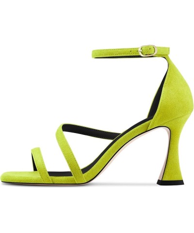 Women Mid Heel Open Toe Sandals Ankle Strap Gladiator Wedding Dress 3.3 Inches Heels Lime Green $32.31 Sandals