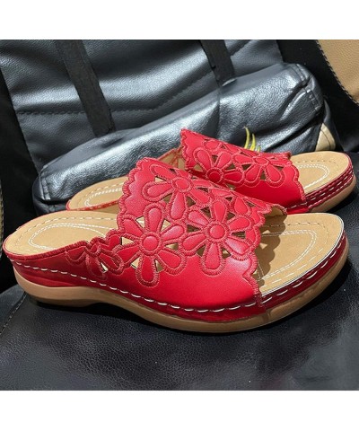 Orthotic Flip Flops Women Arch Support Foam Slippers Sandals For Women Slides For Women Pointed Toe Flats San Red-g $17.38 Sa...