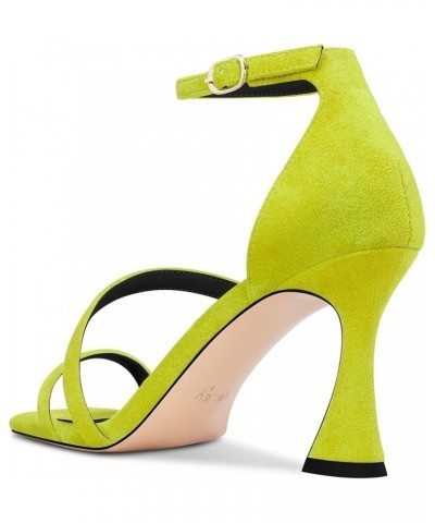 Women Mid Heel Open Toe Sandals Ankle Strap Gladiator Wedding Dress 3.3 Inches Heels Lime Green $32.31 Sandals