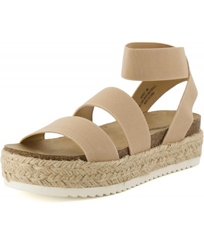 Women's Mandy Cork Espadrille Wedge Sandal, Nude $19.80 Sandals