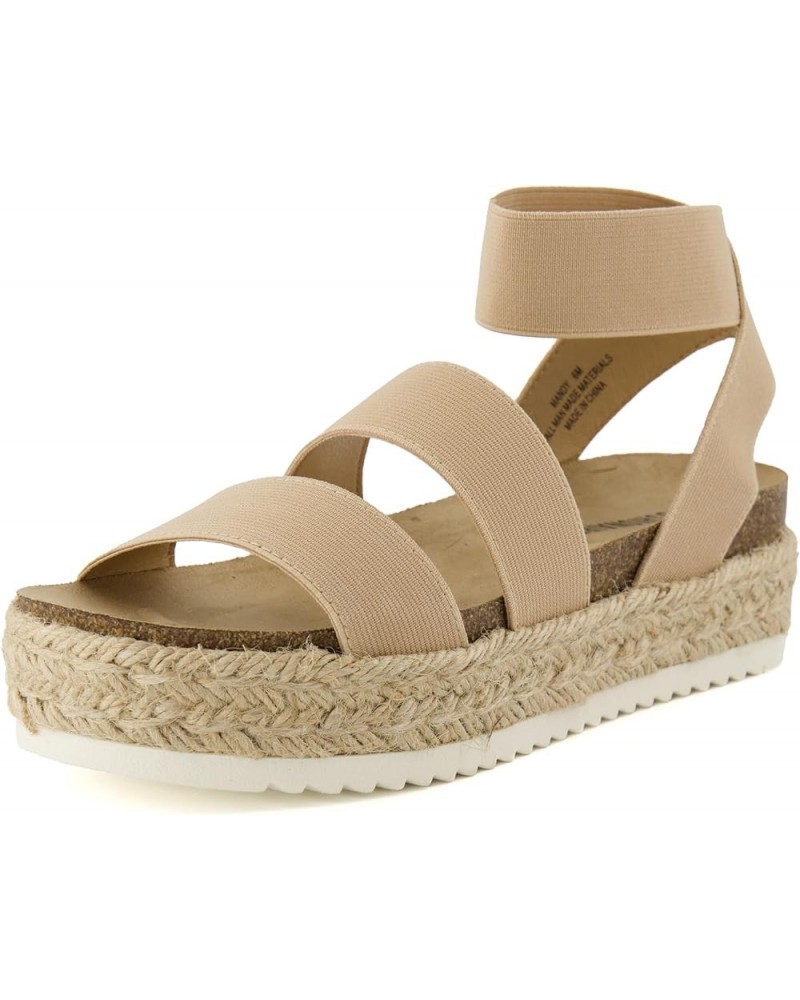 Women's Mandy Cork Espadrille Wedge Sandal, Nude $19.80 Sandals