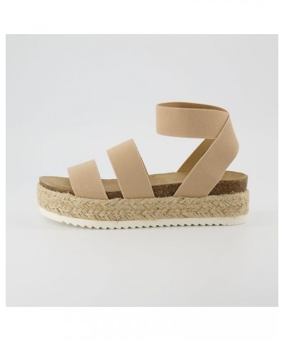 Women's Mandy Cork Espadrille Wedge Sandal, Nude $19.80 Sandals