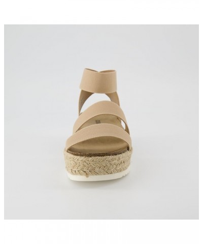 Women's Mandy Cork Espadrille Wedge Sandal, Nude $19.80 Sandals