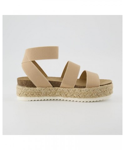 Women's Mandy Cork Espadrille Wedge Sandal, Nude $19.80 Sandals