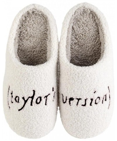 Taylor's Version Slippers for Women Fashionable Soft Plush Warm Cushioning Lightweight Non Slip Household Slippers Black $9.9...