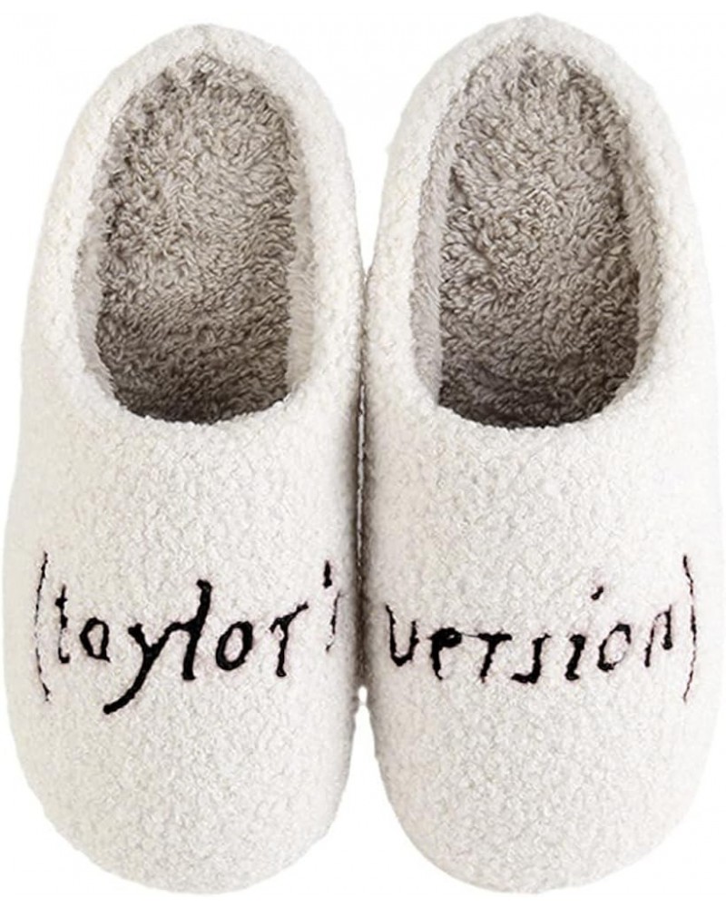 Taylor's Version Slippers for Women Fashionable Soft Plush Warm Cushioning Lightweight Non Slip Household Slippers Black $9.9...