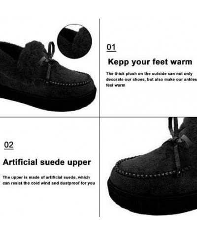 Women Warm Fashion Flat Boots,Winter Casual Comfortable Platform Snow Boots,Cute Plush Thick Sneakers Booties Durable Shoes B...