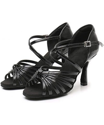 Women's Latin Dance Shoes Ballroom Performance Shoes,Model NU-WZJ-CL 4''heel-black-d030 $18.71 Athletic Shoes